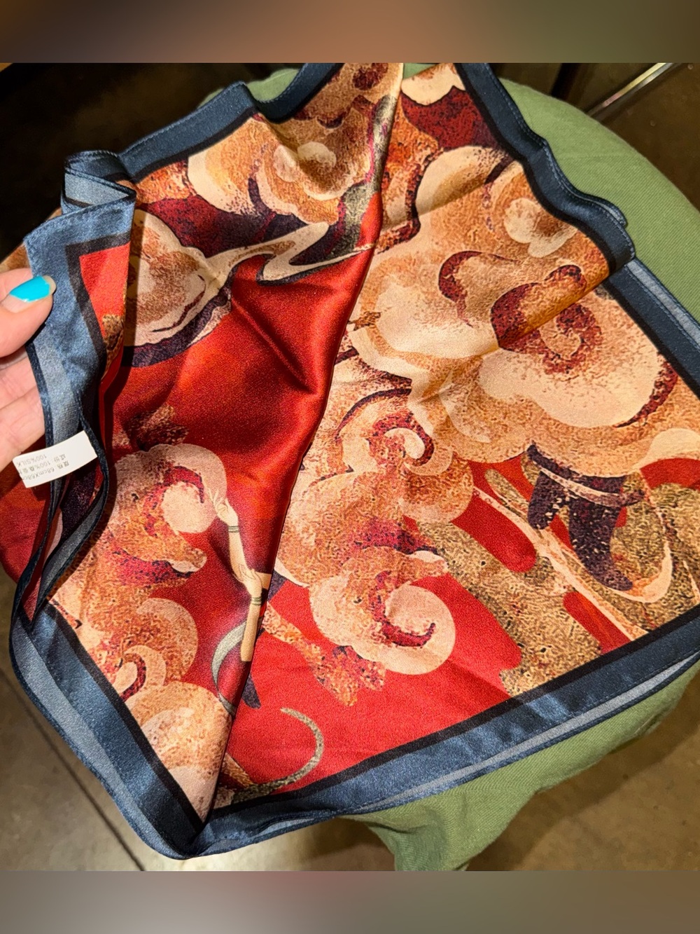 Silk scarf with Chinese pattern